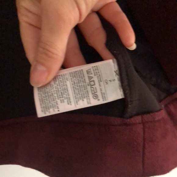 Faux suede burgundy moto jacket size small - Picture 8 of 9